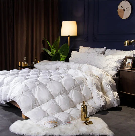Soft Pinch Pleat 100% Cotton Duvet Cover Set