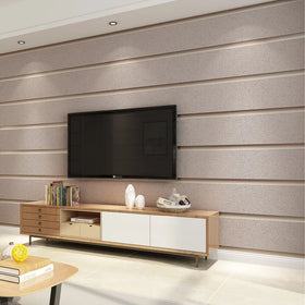 Minimalist Stripe 3D Deer Skin Velvet Thickened Wallpaper with Non-woven Wallpaper for Bedroom Living Room Wallpaper
