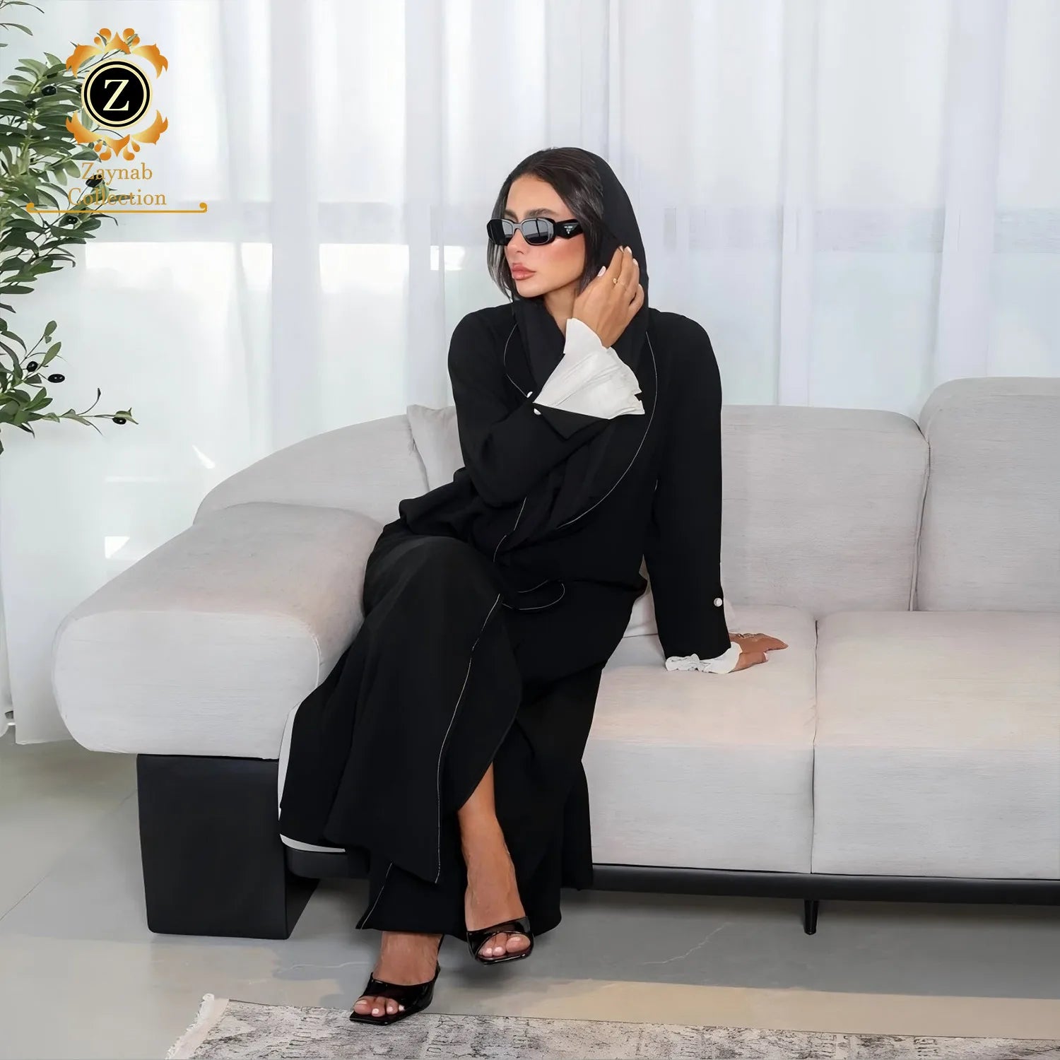 Zaynab Women Muslim Dress Marocaine Beautiful Ladies Abaya for Wear Islamic Fancy Elegant Abaya