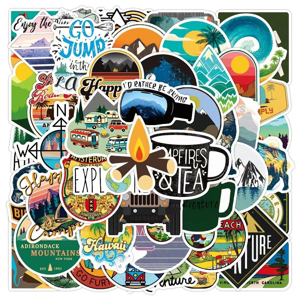 50pcs Colorful Ctue Cartoons Graffiti Stickers Packs for Motorcycle Suitcase Guitar Notebook Wholesale Pvc
