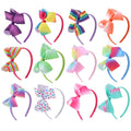 Hot Sale Rainbow Ribbon 4 Inches Big Bows Baby Headband Children's Festival Party Headband Custom Decoration Hairband