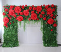 Home Bedroom Party Outdoor Wedding Decor Mixed Color Big Silk Rose Head Flower Wall Panel Large Artificial Flower Wall Backdrop