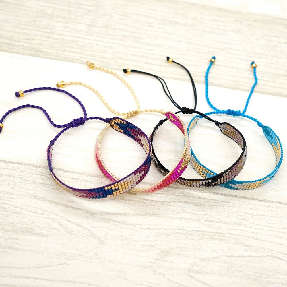 Go2boho Handmade Miyuki Beads Fashion Jewelry Custom Woven Bracelet Adjustable Women Friendship Gift Summer Style