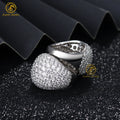 Personalized Luxury Iced Out 925 Sterling Silver VVS1 Moissanite Ready to Ship Customized HipHop Rings