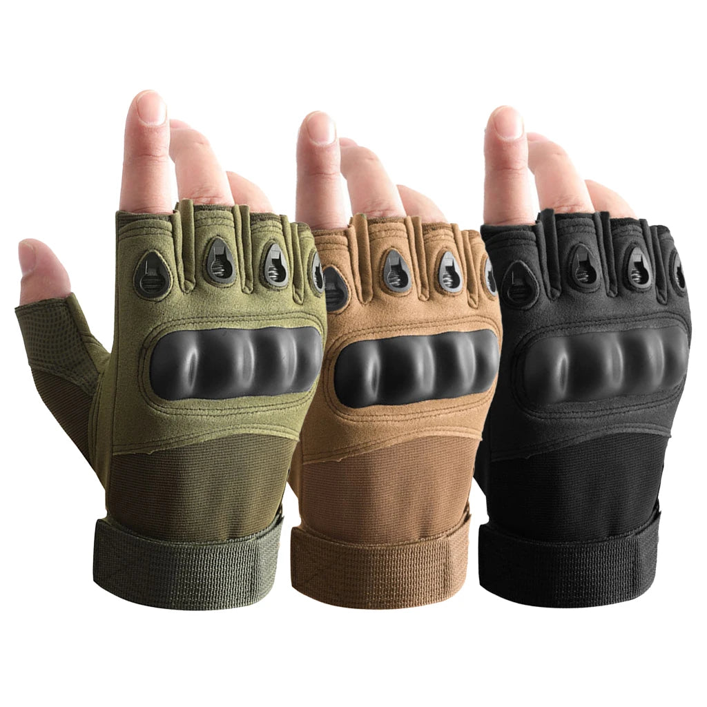 Custom Combat Half-Finger Tactical Gloves in Green Khaki and Black With Anti-Slip and Wear-Resistant Design for Mexico Peru