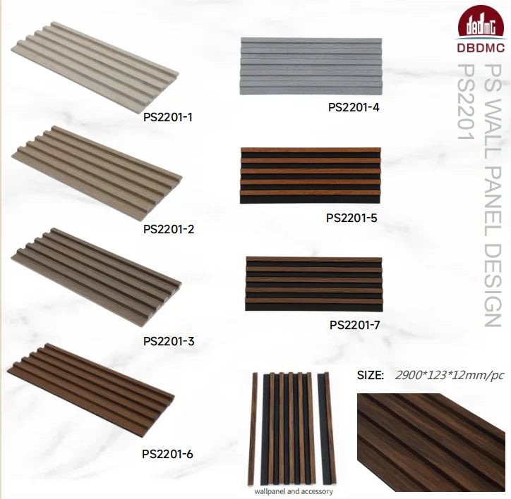 CE/ISO Certified WPC Wall Panel PS Foam Waterproof Fireproof Moisture-Proof Eco-friendly Modern Household Commercial Use 5 Year
