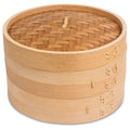 Handmade 10 Inch 2-Tier Natural Bamboo Steamer Basket with Accessories Classic Traditional Craft Design Factory Direct