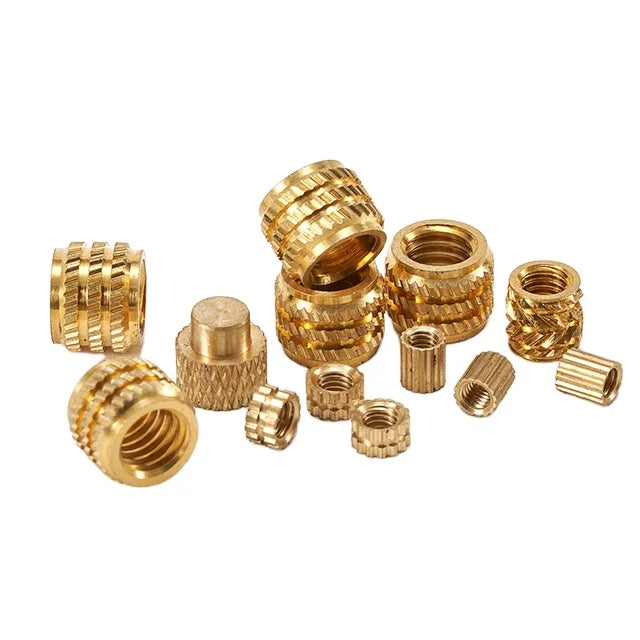 Injection Molded Knurled Nut Screw With Embedded Copper Heat Set Copper Inlays and Inserts for M2 M3 M4 M5 M6 M8 Nuts