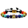 Welwish Classic Adjustable Bracelet Natural Stone Cord Handmade Cube Tree of Life Charm Braided 7 Chakra Bracelets