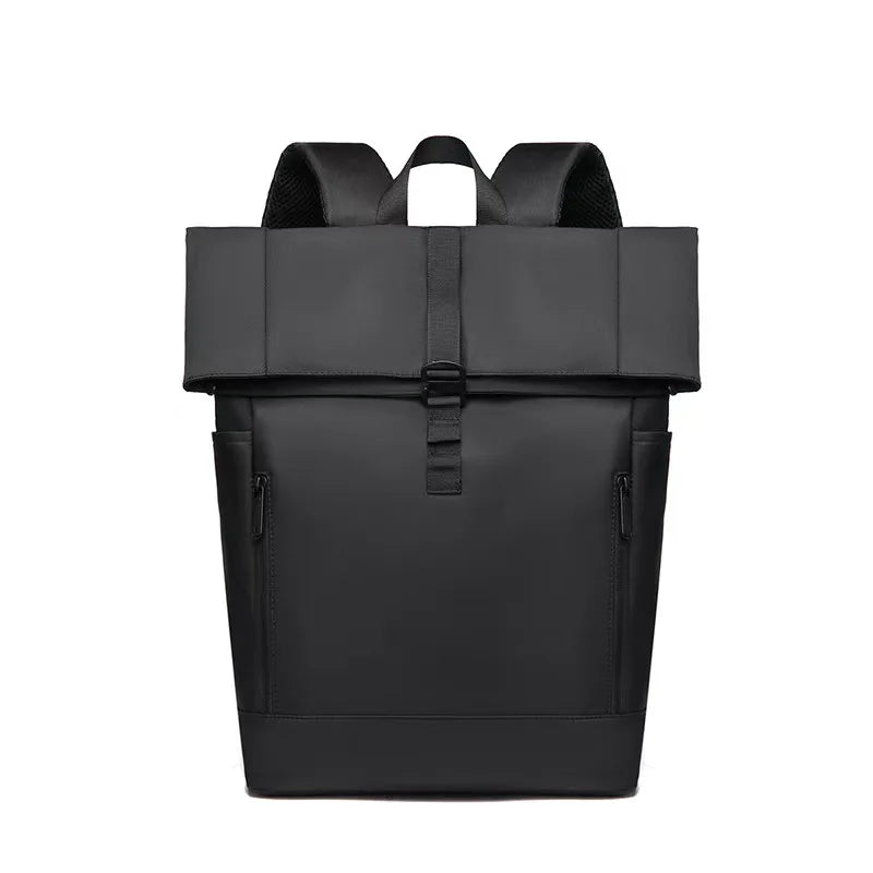 Unisex Lightweight Folding Flip Backpack Large Capacity Travel Leisure Bag Waterproof PU for Students Fashionable Schoolbag