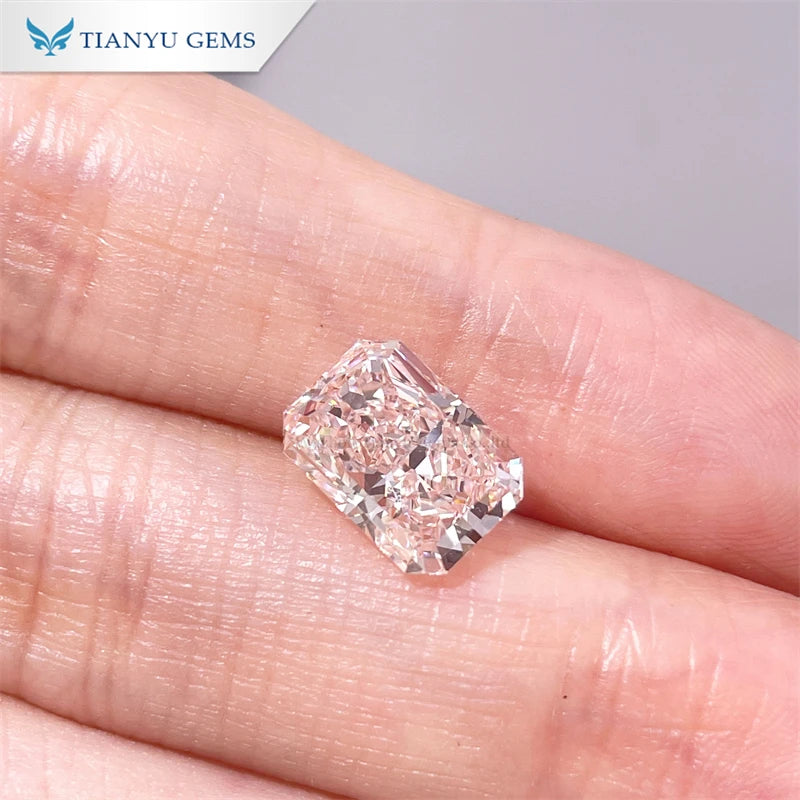 New Arrival Colors Lab Grown Diamond Nature Cherry Pink Radiant  Lab Diamond Price Per Carat
