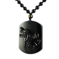 Obsidian Wolf Totem Pendant Men and Women Safe Jade Pendant  Personality Pendant