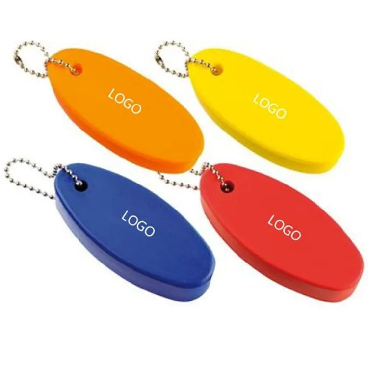 Custom Logo EVA Floating Keychain Blank Oval Foam Floating Key Rings