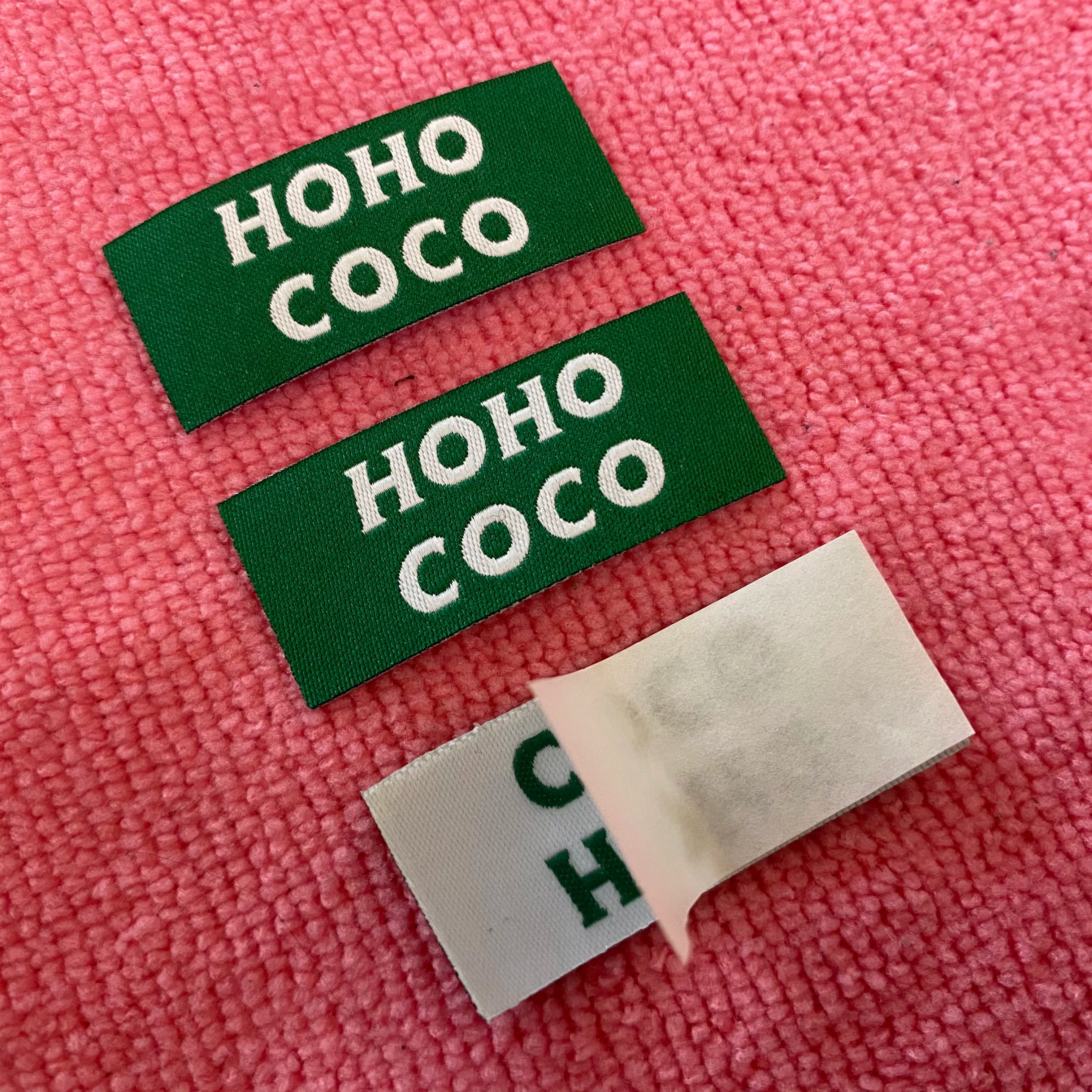 Strongly Glue Backing Iron on Woven Labelsticky Self Adhesive Fabric Label for Shorts