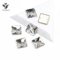 3240 All Sizes clear Colors Two Holes Sew on Rhinestones Buttons Square Rhinestone for Women Dresses