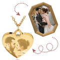 Fine Polishing Blank Heart Laser Engraving Pendant Cast 316L Stainless Steel Necklaces 18K Gold Plated Waterproof Anniversary