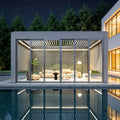 Fireproof Automatic Roof System Canopy Slats Swimming Pool Outdoors Motorized Bioclimatic Louvered Aluminum Gazebo Pergola