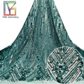 New French Mesh 3d Heavy Beaded Sequins Lace Tulle Embroidery Luxury Fabric African Women Sequins Evening Dress Lace Fabric