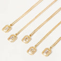 Simple New Mini Alphabet Pendant Zircon Copper Plated 18k Gold Necklace for Women