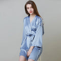 High Quality Popular Silk Bride Bridegroom Satin Sleep Wear Kimono Silky Satin Robes for Wedding and Party