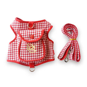 Custom Breathable Polyester Pocket Cat Dog Harness Leash Set High Quality Classy Luxury