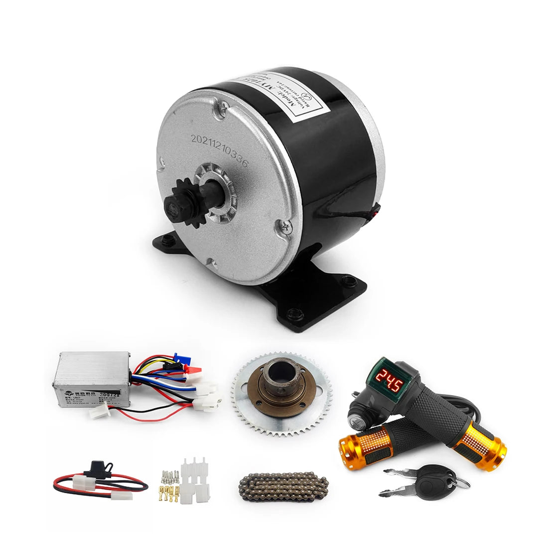 Cheap 24V 250W  2750 Rpm 11 Teeth Sprocket 25H Chain Brushed High Speed Motor Conversion Kit