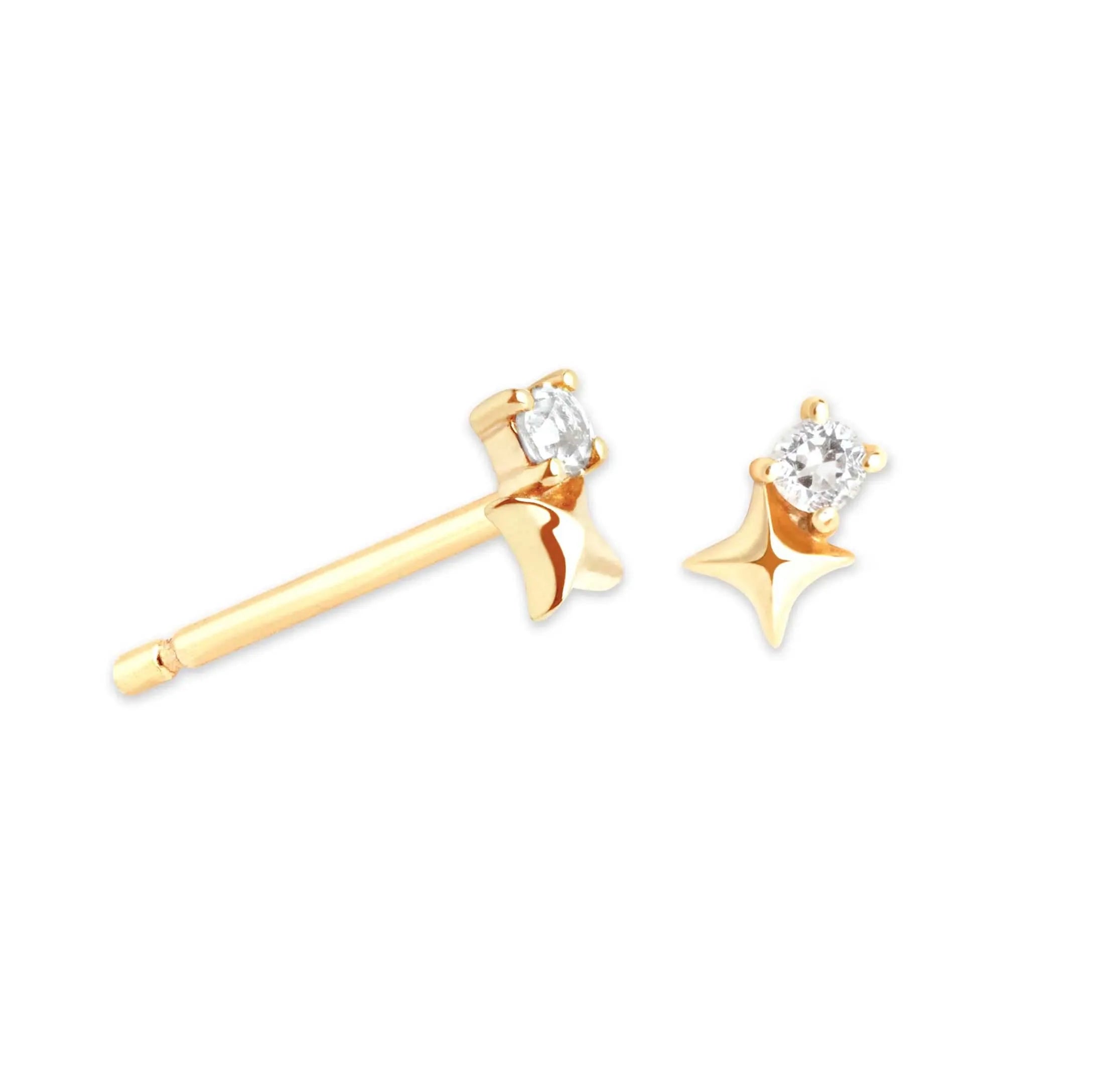 Milskye Clean Style Fashion Jewelry for Women 2024 14K Gold 925 Silver April Topaz Birthstone Earrings