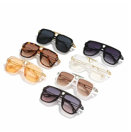 Metal Trendy Fashion Uv400 protection Sunglasses Unisex Men Women square Sunglasses Lentes De Sol Hombre