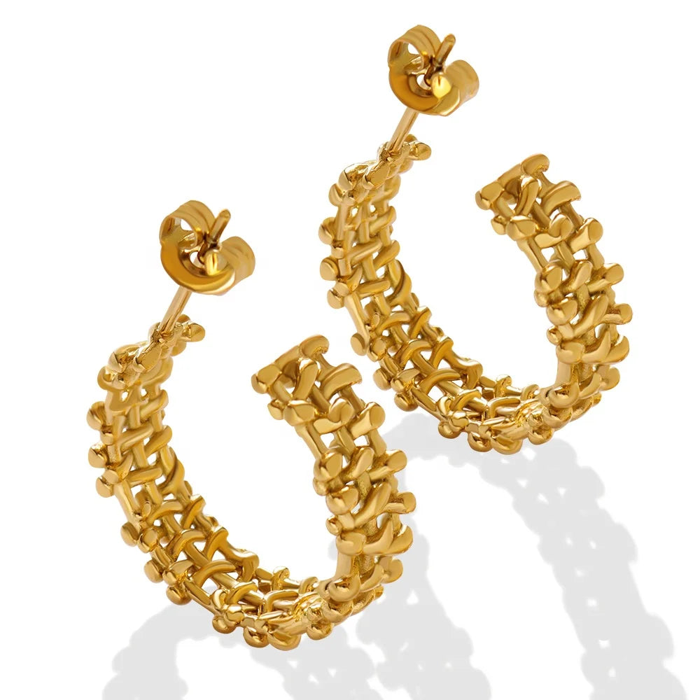 Wholesale Fashionable Women'S Earrings Stainless Steel Designer Jewelry 18k Gold Plated Hoop Earring