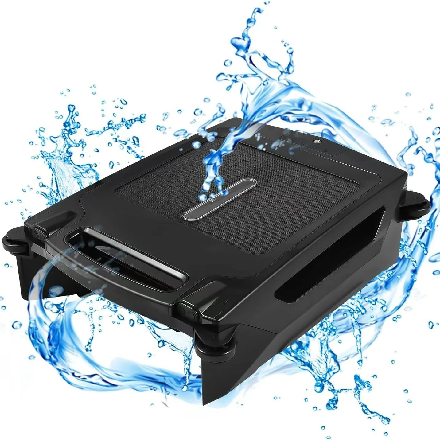 Solar Powered Automatically Robotic Pool Skimmer Cleaner with All Day Cleaning Battery Power