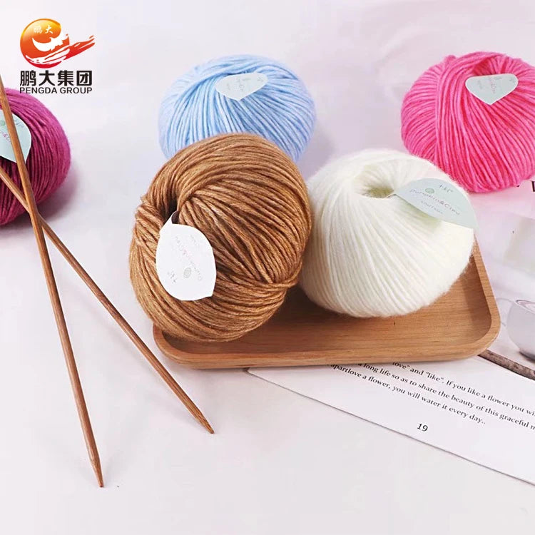 Needles Hand Knitting Crocheting Soft Multi Colors Acrylic Wool Cotton Blended Yarn