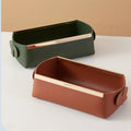 New Arrival Premium PU Leather Foldable Single Tier Multifunctional Living Room Key Sundries Organizer Tray