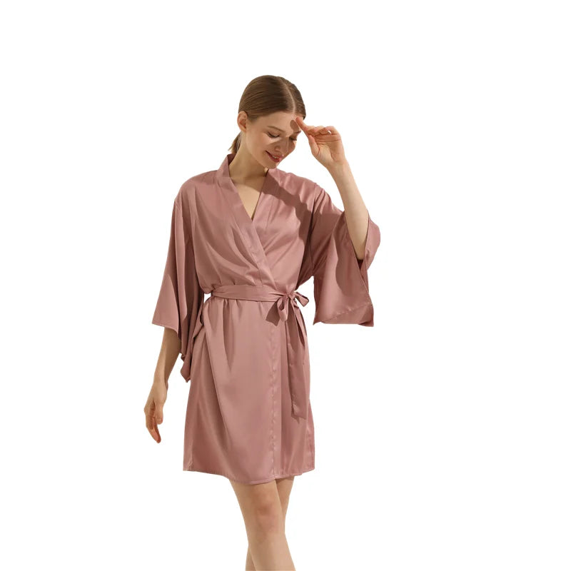 FUNG 6055 New Fabric & Colors Luxe Satin Minimalist Bridesmaid & Party Robes