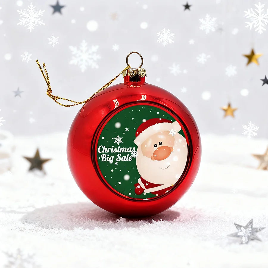 Topjlh 4cm 6cm 8cm Colorful Plastic Christmas Bauble Sublimation Blanks Bulk Wholesale Gift Shops Holiday Decor Stores Supplies