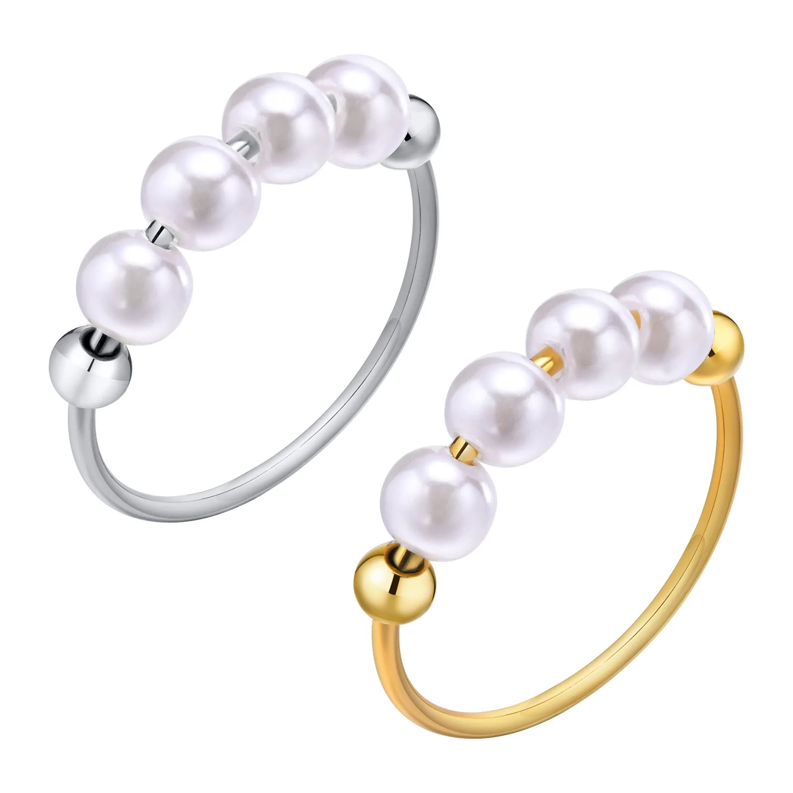 PVD Plated Online Store for Women's Fashion Rings Gold Color Stainless Steel Waterproof Thin Index Finger Design