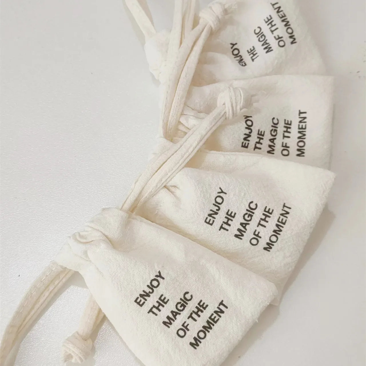 Organic Environmental protection Soft Cotton Linen Drawstring Gift Bags Dust Bag with Printing logo