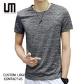 New Men Solid Color Plus Size 5XL T-Shirts Summer Casual Short Sleeve O-Neck Quick-Dry Sports Tops
