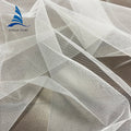 63" White 100% Nylon Mesh Elastic Embroidered Tulle Fabric Soft Lightweight Shrink-Resistant for Girls' Dresses Bridal Wedding