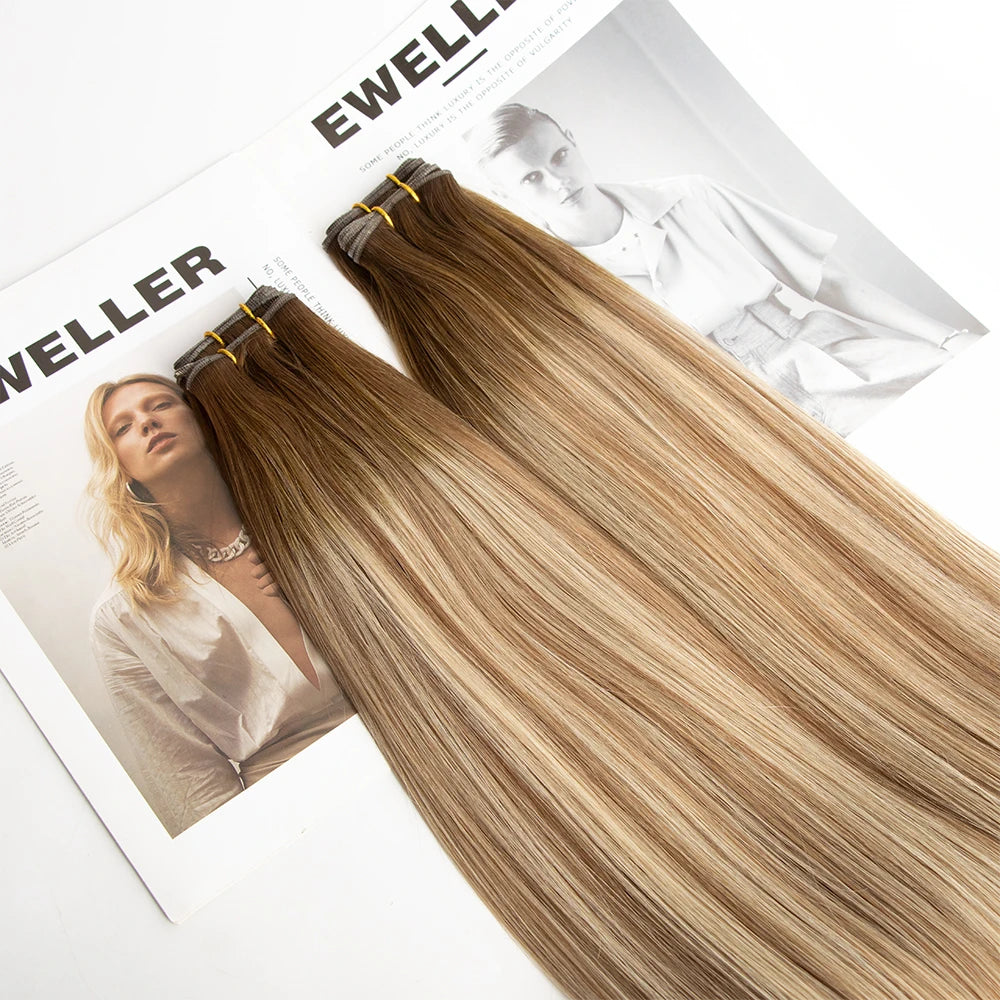 Virgin Remy Cuticle Aligned Hair Genius Weft Top Quality 100g  Unprocessed Russian Hair Extensions Genius Weft Double Weft