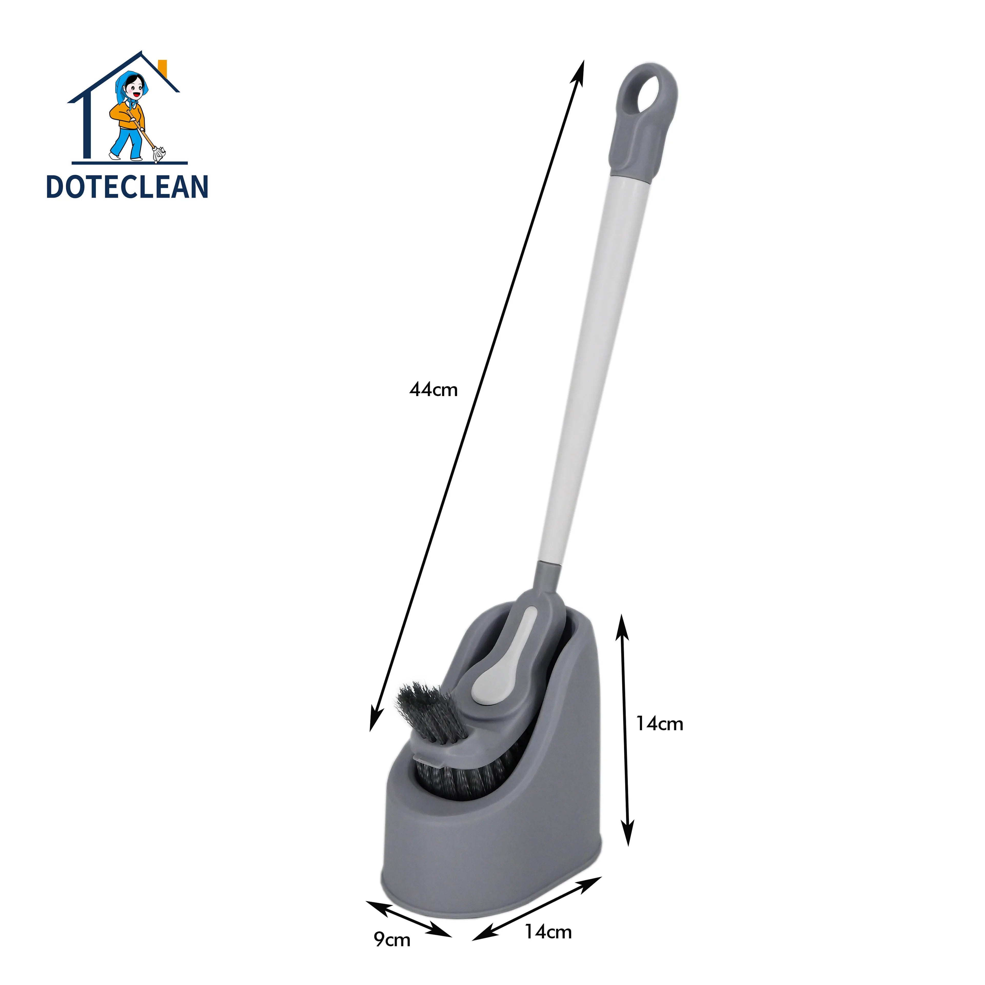 New Design Eco-friendly Soft Plastic Bristle Toilet Brush with Holder for Bathroom Clean