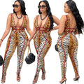 Guangzhou Auyan Women's Plus Size Fashion Sexy Tight-fitting Print Sleeveless Casual Lady Jumpsuit Playsuits