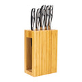 New 6-Piece Hollow Handle Ambidextrous Kitchen Knife Set with White Oak Wood Block Stainless Steel Blades