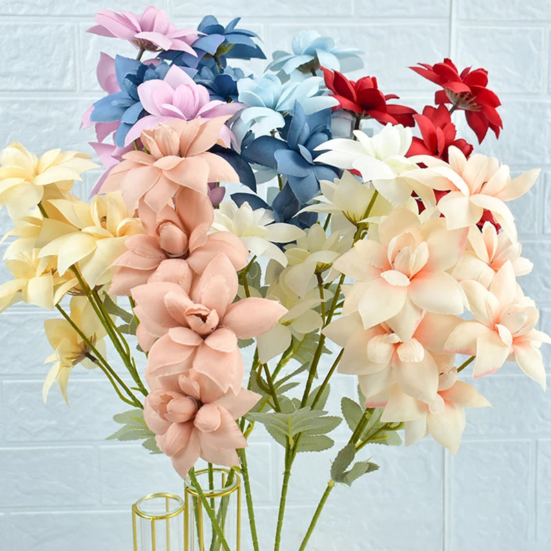 M602 Home Silk Flores Decorative Artificial Calonyction Aculeatum Flowers Foliage Artificial