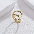 Wholesale New Design Fashion 14K Adjustable Geometric Ring Shape Open Stainless Steel Ring