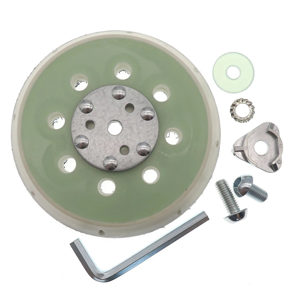 5Inch 8 Holes Hook and Loop Sanding Pads Backup Plate with Parts Abrasive Disc Backing Pad for Sanding Disc Polishing Wood Metal