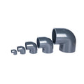 SCH80 DIN 1" PVC High Pressure Chemical Resistant Grey Pipe Fitting Socket 90 Degree Elbow for Water System