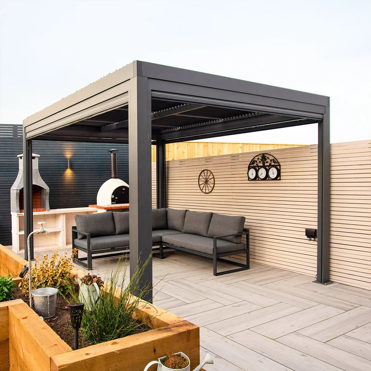 Supplier Garden Yard Factory Terrace Building Deck Waterproof Motorized Adjustable Gazebo Bioclimatic Louvered Aluminum Pergola