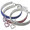 Manufacturer Wholesale Puppy Pet Necklace Collar Heart Shape Diamond Pendant Full Rhinestone Decoration Breakaway Solid Scarf