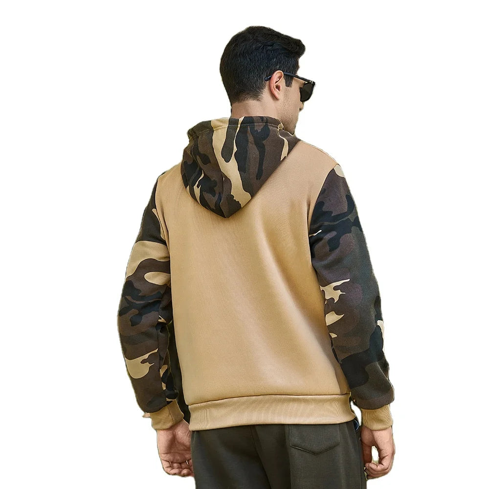 2025 Wholesale New Color Block Design Camo Hoodie Fashion Outdoor Hoodie Wholesale Polyester Camo Hoodie