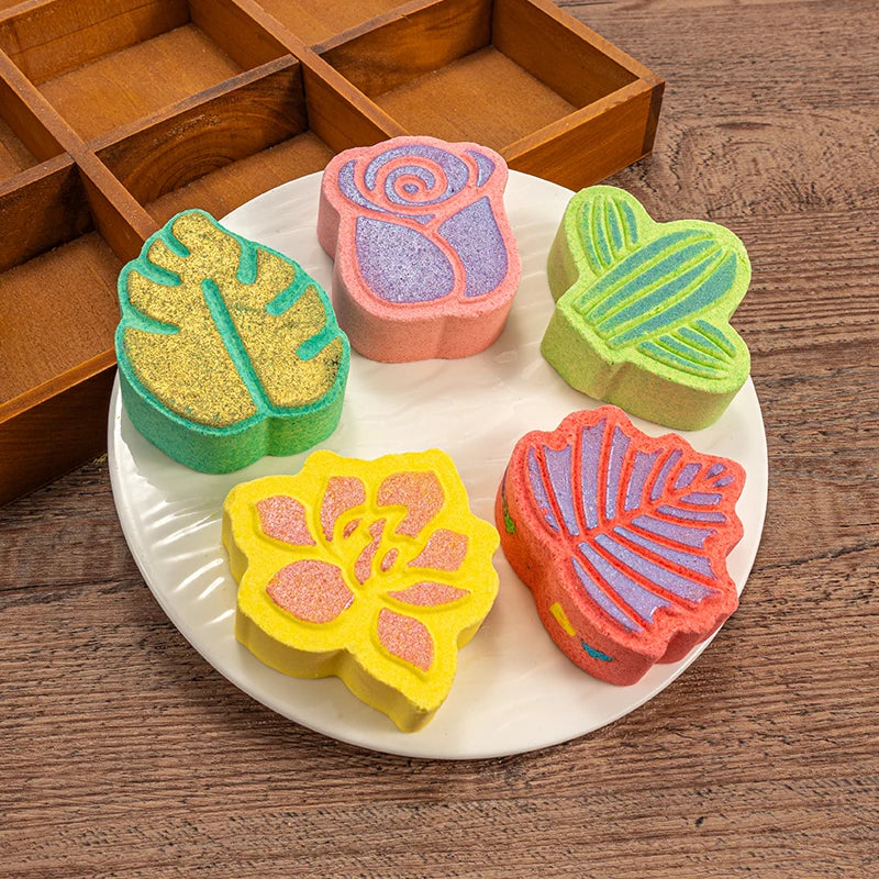 2023 New Design Colorfu Natural Organic Vegan Bomb Bath Rose Flower Shape Bath Bombs Gift Set